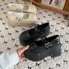 High-heeled Platform Small Leather Shoes Women's Autumn French Mary Jane Retro Heightening Japanese Muffin Single Shoes