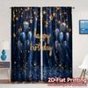 2pcs   2D FLAT PRINTING Curtains (Without Rod) Birthday Glow Modern Print Curtains Fabric Curtains Thermal Insulation   and Room
