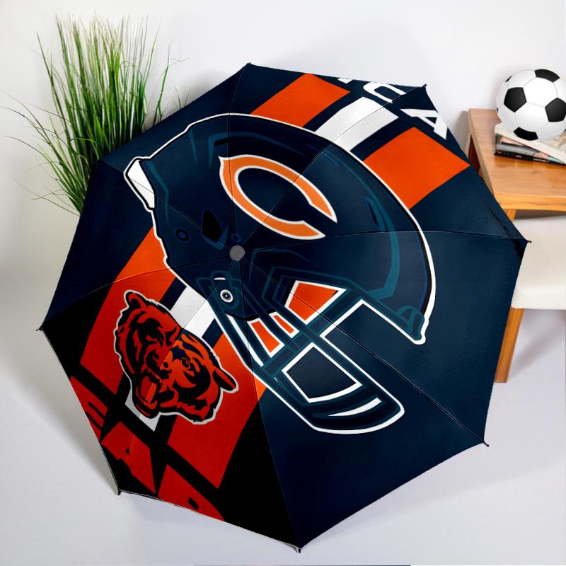 Chicago Bears Umbrella - Automatic Open/Close, Compact 8-Rib Lightweight Umbrella Essential for outdoorPicnic Accessory Fan Gifts