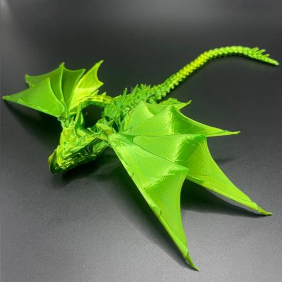 3D Printed Flying Dragon Figurine Movable Joints Winged Dragon Figure Articulated Dragon Model Fidget Toy Desktop Decoration Ornament