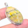Bumblebee Jasper Gemstone 925 Sterling Silver Jewelry Pendant 1.77" GK-2334
