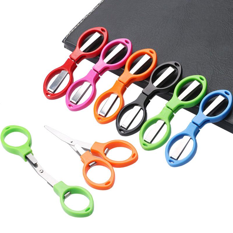 Multifunction 8 Words Fold Scissors Plastic Handle Stainless Steel Student Stationery Handmade Crafts Kids Diy Tool