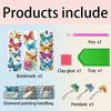 3Pcs Special Shape Cat Flowers 5D DIY Diamond Painting Bookmark Diamond Painting Bookmark Making Kit for Kids Adults Beginners