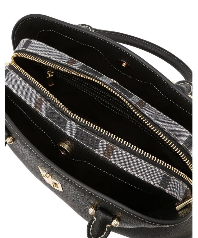 Daks Womens Accessories Black Dd Logo Cowhide Tote Bag_Dcba6E750Bk
