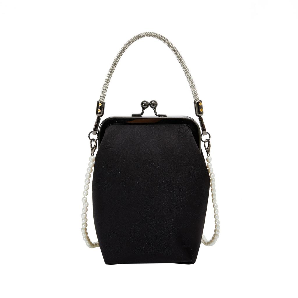 New Chinese Small Bag Women's 2025 New Fashion Embroidered Thread Shoulder Bag Small Fragrant Wind Pearl Chain Messenger Small Square Bag