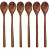 Wooden Spoons, 6 Pieces 9 Inch Wood Soup Spoons for Eating Mixing Stirring, Wood Spoon with Japanese Style Kitchen Utensil