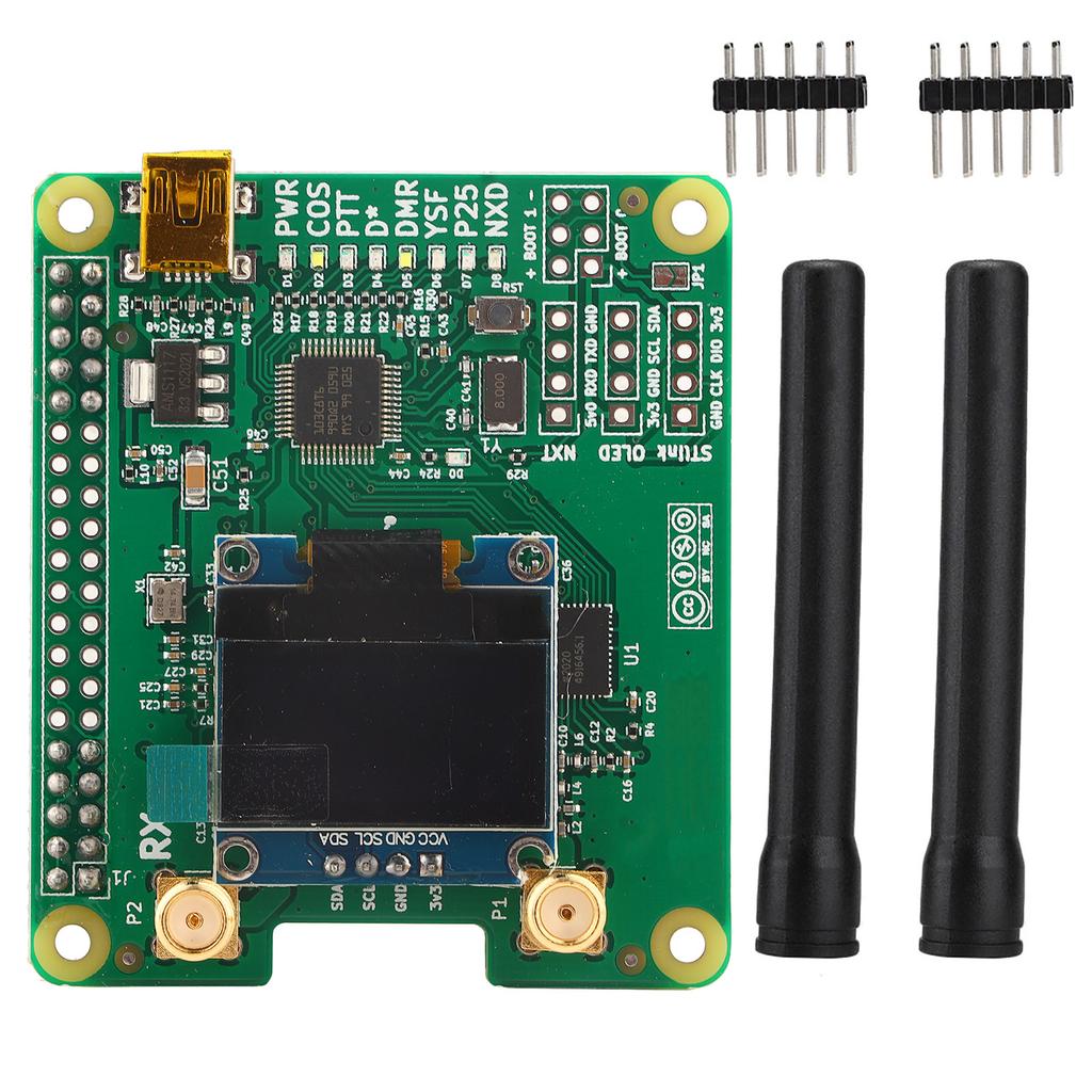 2019 V1.3 for MMDVM HS Dual Hat Duplex Hotspot Module OLED+Antenna Support for P25 DMR YSF
