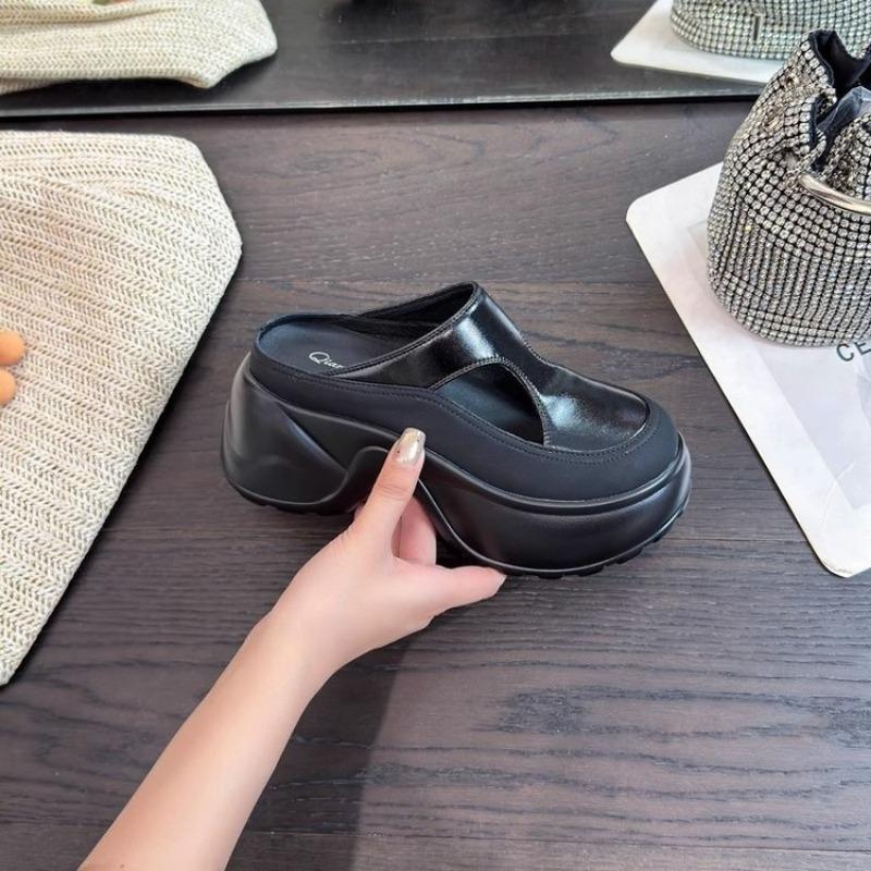 Small Thick-soled Bag Head Slippers, New Side Empty Muffin Sole Women's Shoes, Women's Outer Wear, One Pedal Lazy Shoes