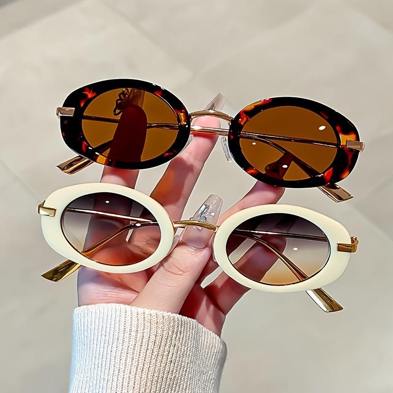 Luxury Oval Sunglasses Trendy Fashion UV Protection Women Sunglasses Driving Beachwear Small Frame Sunglasses for Women & Men