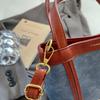 Portable Denim Tote Bag Women's Shoulder Underarm Bucket Bag