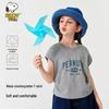 Snoopy Girls' Waist-Cinched Letter Short Sleeve T-Shirt
