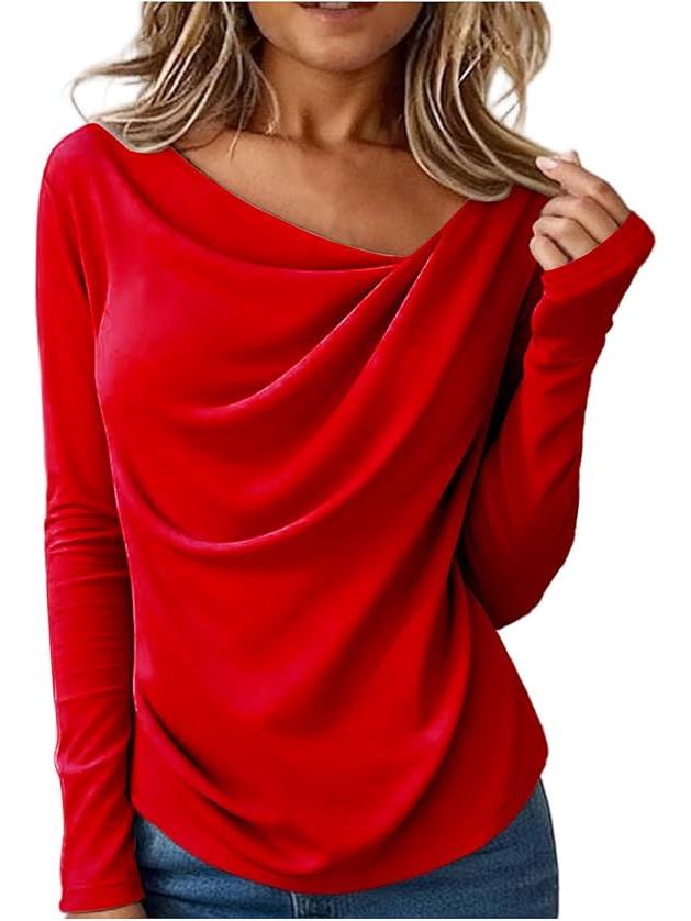 2026 European Solid Color Long Sleeve Women's Autumn Winter Top