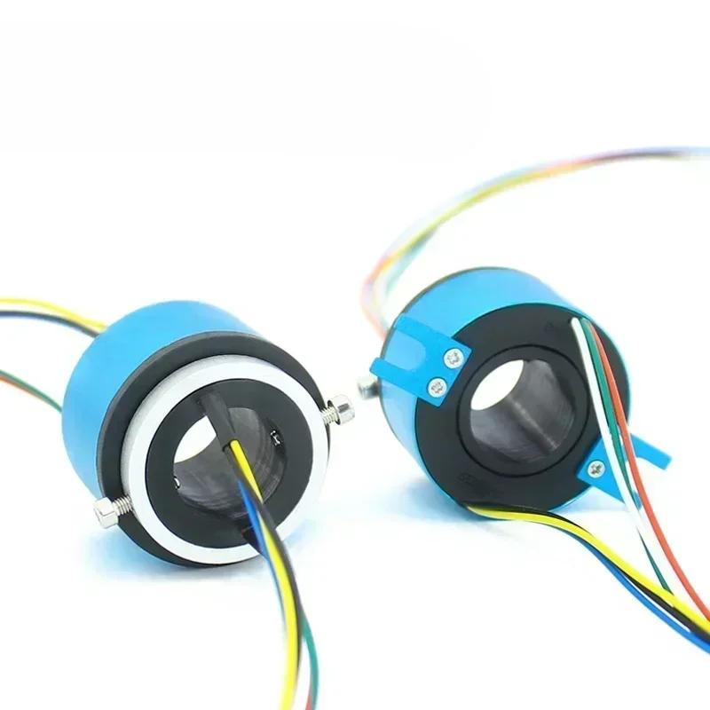 Durchgangsbohrung Schleifring ID5/8/10/12.7/20/25.4/30~60mm, AD22~130mm, Elektrischer Drehdurchführungs-Schleifring 6/12/18 Drähte, 2/5/10A