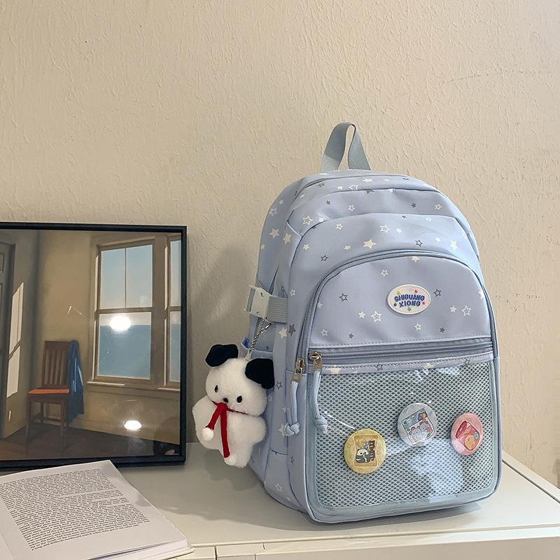 Schoolbag High-value Schoolbag for Female Junior High School Students Cute Japanese Transparent Pain Bag Large Capacity Backpack Student Small
