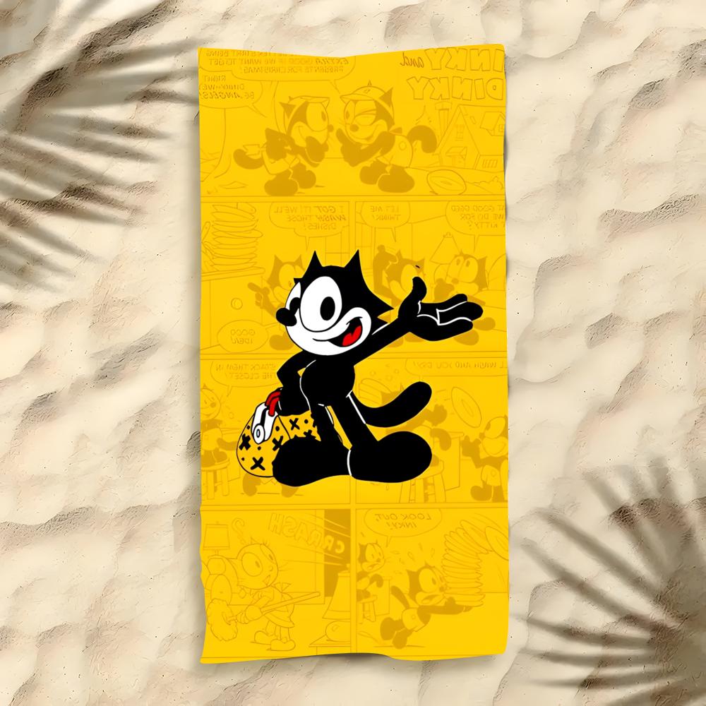 Cartoon Felix the Cat Towel Towel Soft Pool Gift For Travel Gym Shower Cool Camping Quick Dry Sports  Large Beach Towel