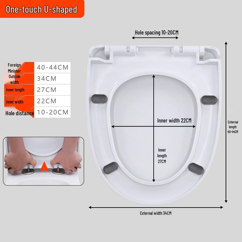 Universal Thickened One-Click Toilet Seat Cover for Household Flush Toilets