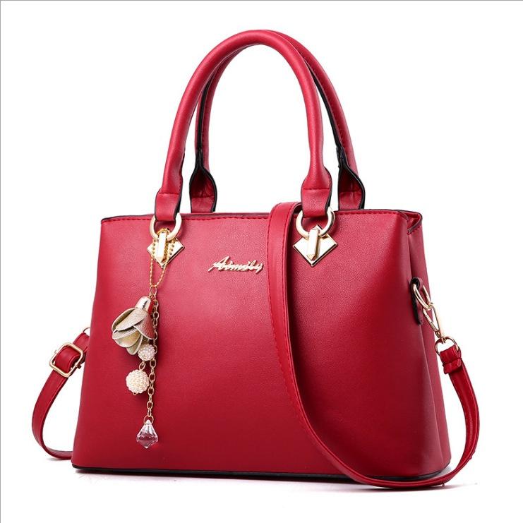 IELGY Women's Fashion Handbag, Simple Trend Shoulder Crossbody Wedding Bag, Red