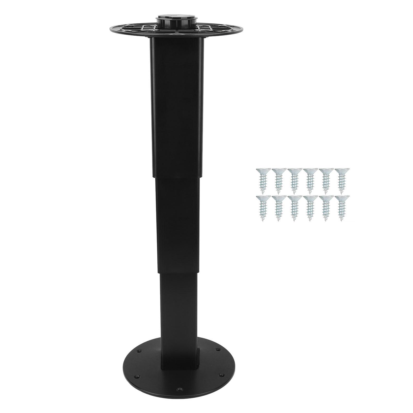 

Table Pedestal Stand Base 310mm to 710mm Adjustable Aluminum Alloy Table Pedestal Stand for RV Camper Caravan Boat Yacht чорний