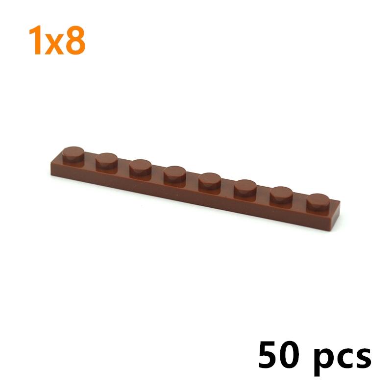 DIY Thin Figures Bricks 1x8 Dots Building Blocks 9 Colors Educational Creative Size Compatible With 3460 Toy For Children 50pcs