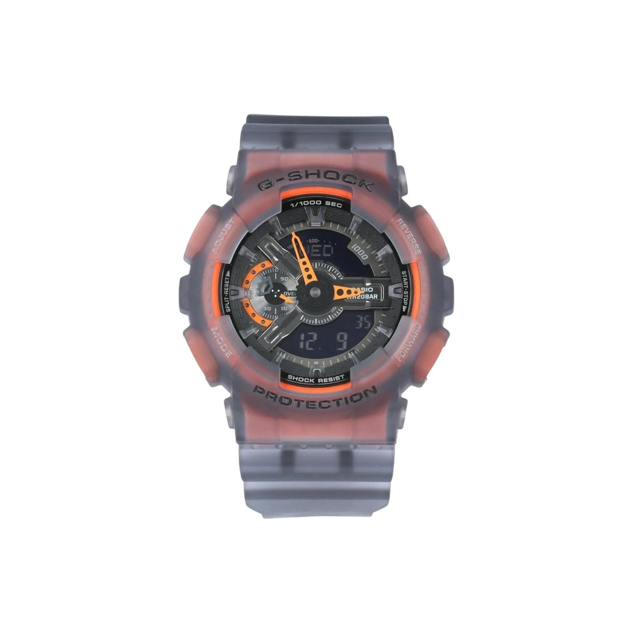 CASIO Men Liquid Crystal/Analog Dual Display Series Black Watch GA-110LS-1APR Black Orange