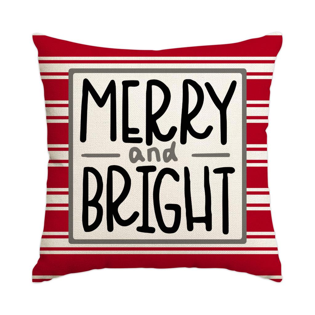 1 \ 4pcs Christmas Pillow Cover Snowman, Elderly, Printed Pattern Cushion Cover, Suitable for Room Living Room, (No Pillow Core)