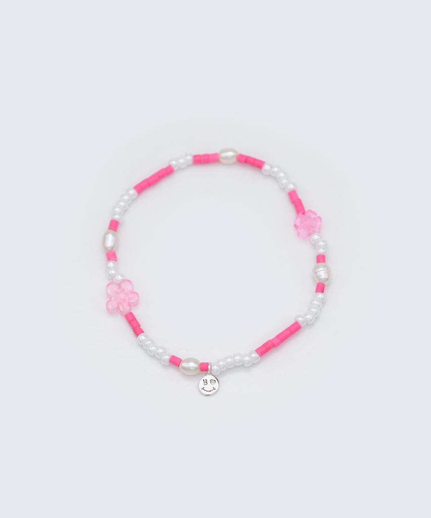 Bonbeau Water Pearl Flower Charm Beads Bracelet Freshwater Pearl Mini Smile Flower Charm Beads Bracelet