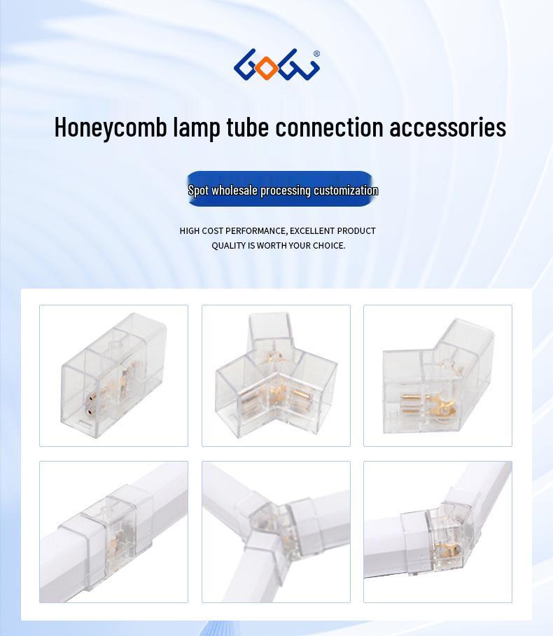 LED Honeycomb Lamp Kit: Splicing Accessories with Three Tubes, Corner Connectors, and Transparent All-Plastic Workstation Lamp
