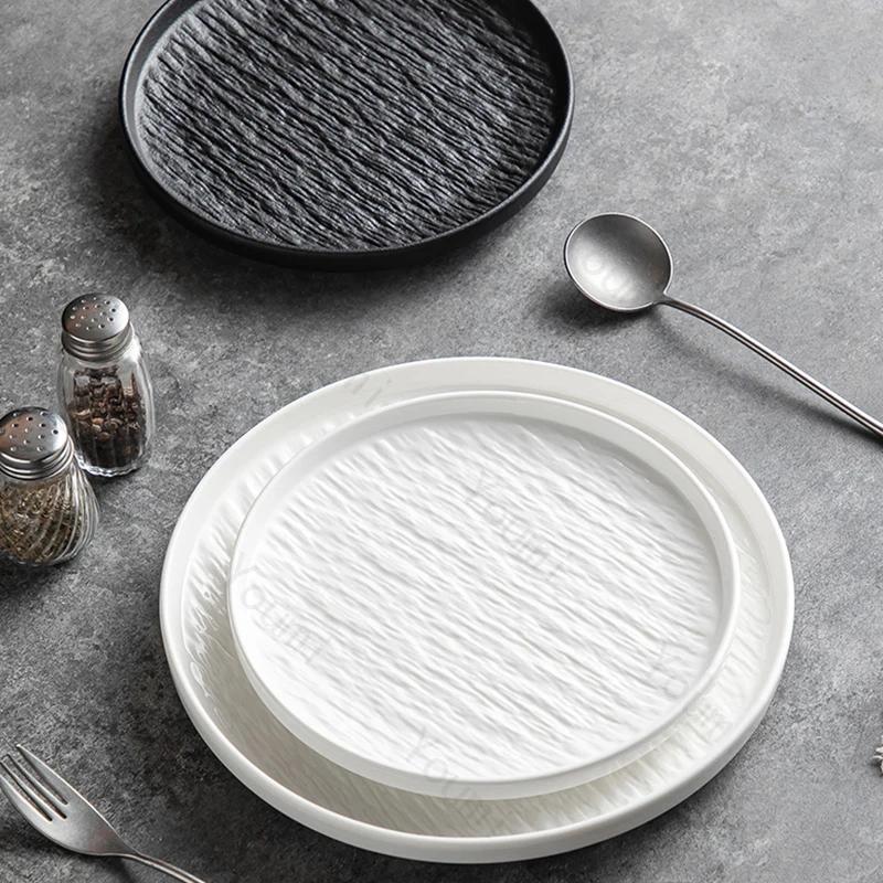 High End Steak-Essteller Haushalt Leichte Luxus-Geschirr Keramikteller Kreative Einfarbige Frühstückstablett Exquisites Geschirr