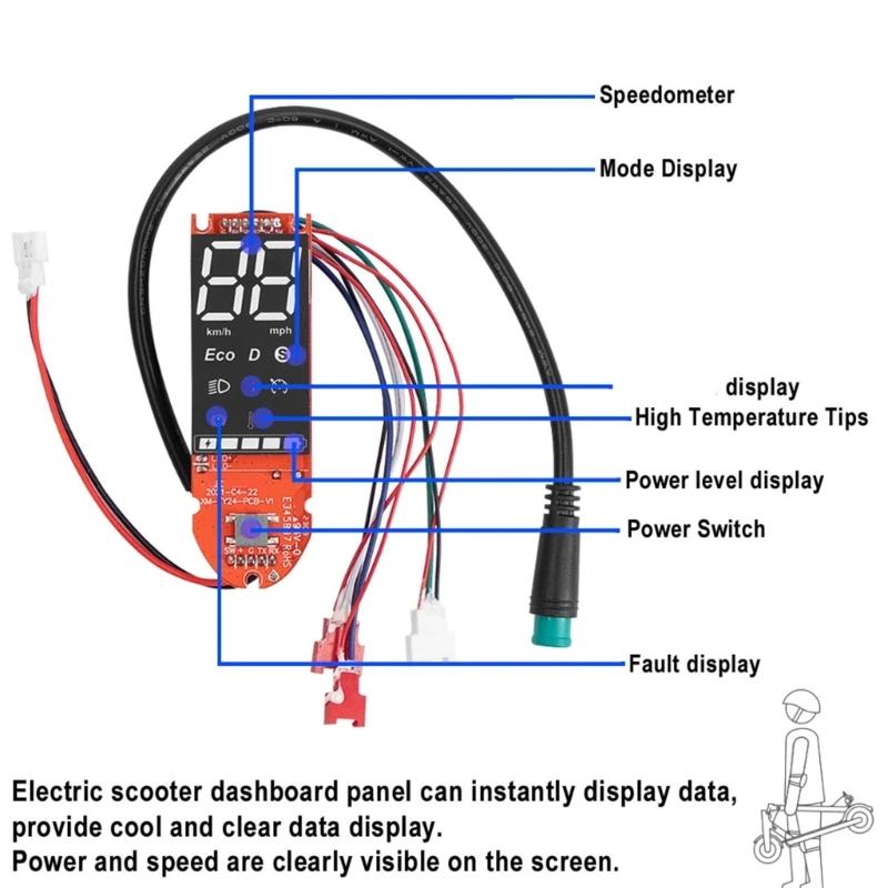 Hochfestes Elektroroller-LCD-Instrumentenpanel Längere Batterielaufzeit Erhöht die Fahrsicherheit Klare Sicht für M365