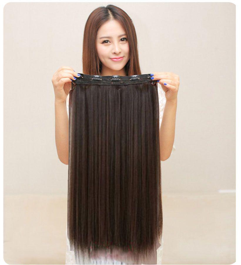 Premium Quality Women Long Straight Hair One Piece Clips In Hair Extensions Full Head Top