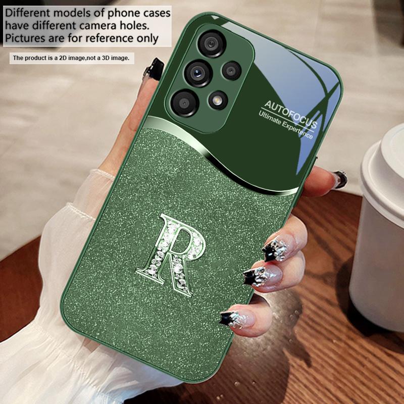 Písmeno R se zlatým okrajem Pro Samsung S 25 S25 Edge S25Ultra S8 S9 S10 20 U ltra S21 Pro S22 Plus S23 FE S24 Ultra Skleněný kryt na telefon