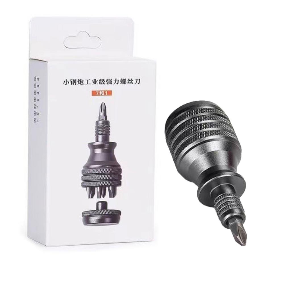 S2 Alloy Screwdriver Handle Screwdriver Holder for 1/4Inch Bit with AntiSlip Design Magnetic 7Bit U2.6 PH2 Y1 SL6 SL4