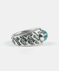 Sheen666 F Pattern Turquoise Silver Ring (B Type)