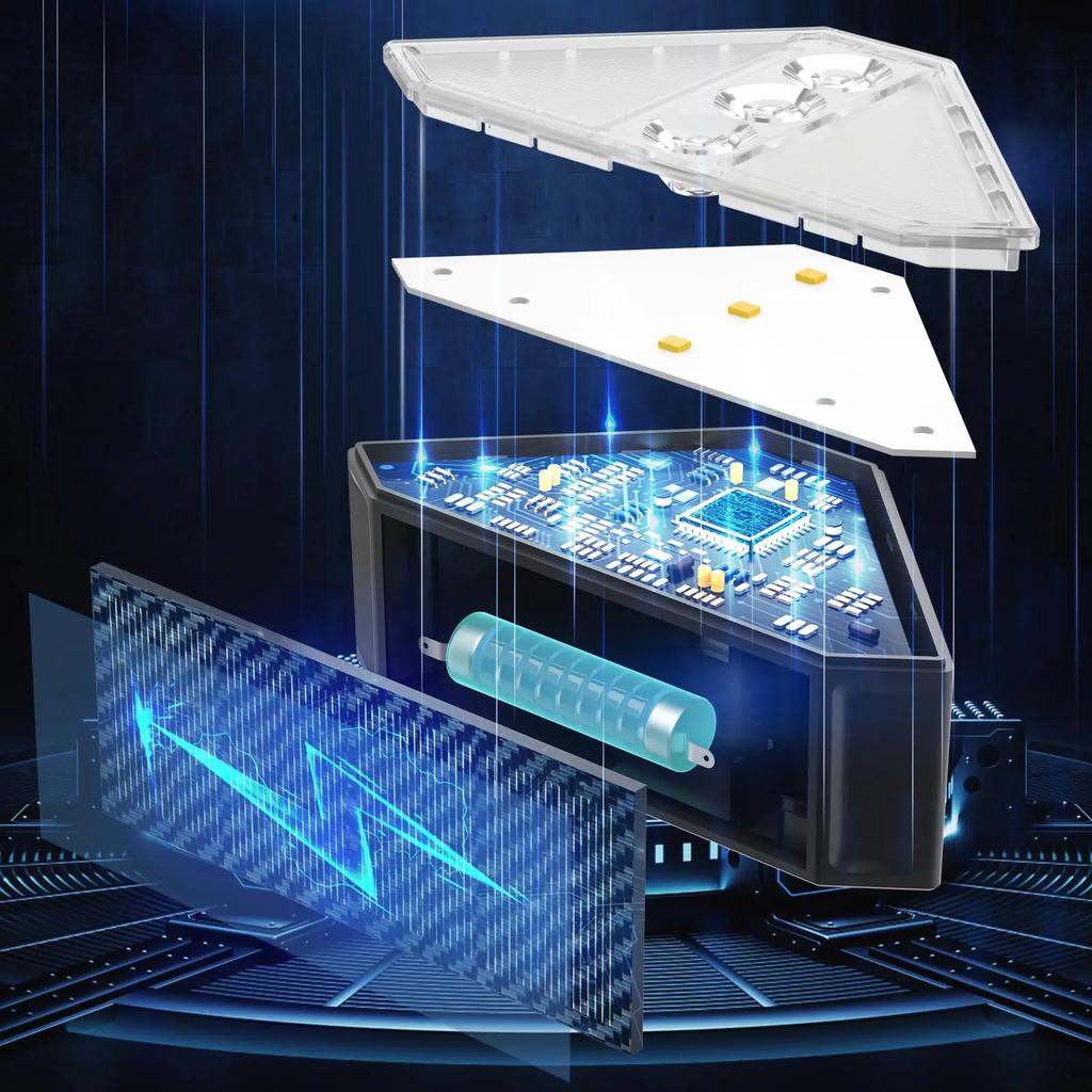 4 Stück LED Solar Treppenlicht Außen Dreieck Stufenleuchte IP65 Wasserdicht für Hof Balkon Garten Wand Treppenlicht Auffahrtsbeleuchtung