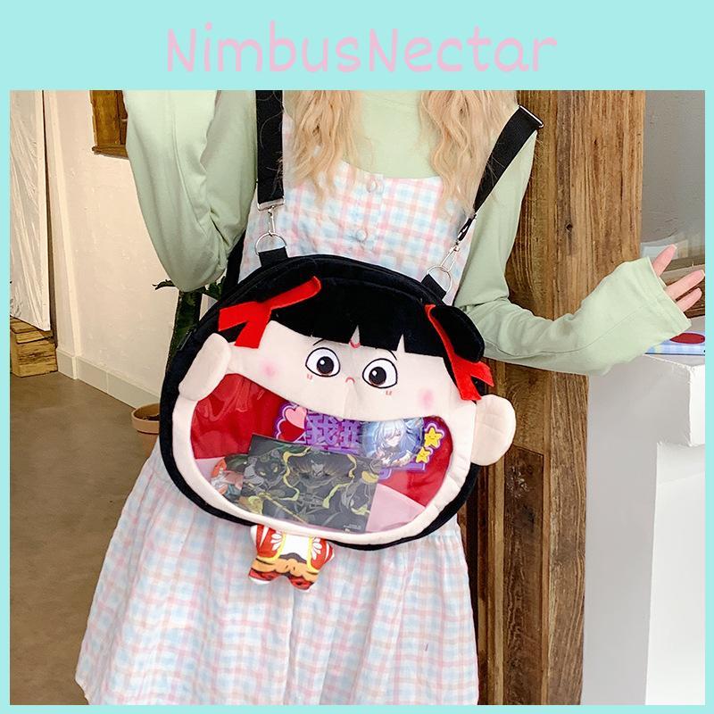 Nezha Plush Backpack For Kids With Large Capacity Cartoon Design For Daily Use