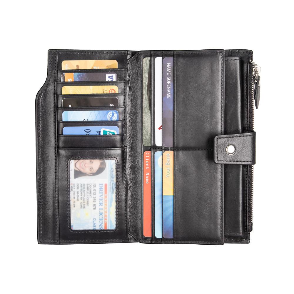 

Real Leather Men s Wallet, Men s Long Style Business Retro Cowhide, Large Capacity Zipper Wallet, Hand-held Bag