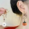 Cute Cartoon Ghost Pumpkin Dangle Earrings for Women Star Moon Asymmetrical Long Tassel Earrings Party Halloween  Gift