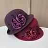 Autumn And Winter Hair Top Hat Women'S Elegant Three-Dimensional Satin Flower Curling Edge Pot Hat New Woolen Retro Styling Felt Hat