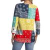 Women's Casual Fashion Sexy Comfortable V-Neck Floral Seven Sleeve Top