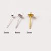 999 Sterling Silver Flower Flat Head Earring Components for DIY Pearl Earrings