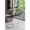 Rya 3-seat Nesting Coffee Table Silver Color Metal Leg Smoked Mirror
