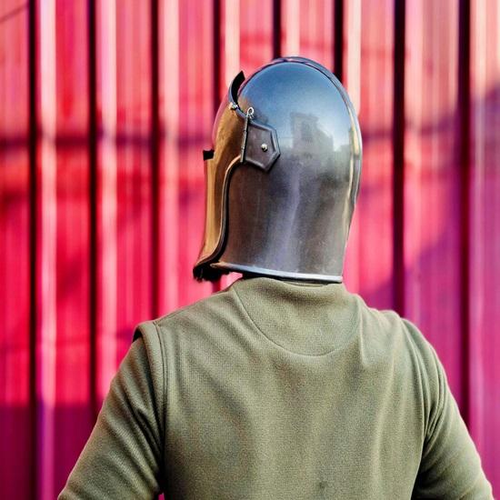 Medieval Barbute Helmet Knight Armor Reenactment Helmet LARP Cosplay Helmet Historical Home Decor