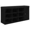VidaXL Banc à Chaussures, Banquette de Rangement avec Siège, Meuble à Chaussures avec Coussin, Moderne, Noir 102x32x50 cm 835090