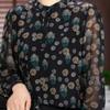 Women's Plus Size Printed Long-Sleeve T-shirt for Spring & Summer - Loose Slimming Fit for Middle-Aged & Elderly