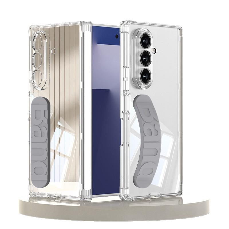 Applicable to Samsung Z fold1 mobile phone case four corners anti-drop magnetic suction center shaft hinge silicone wristband fold1