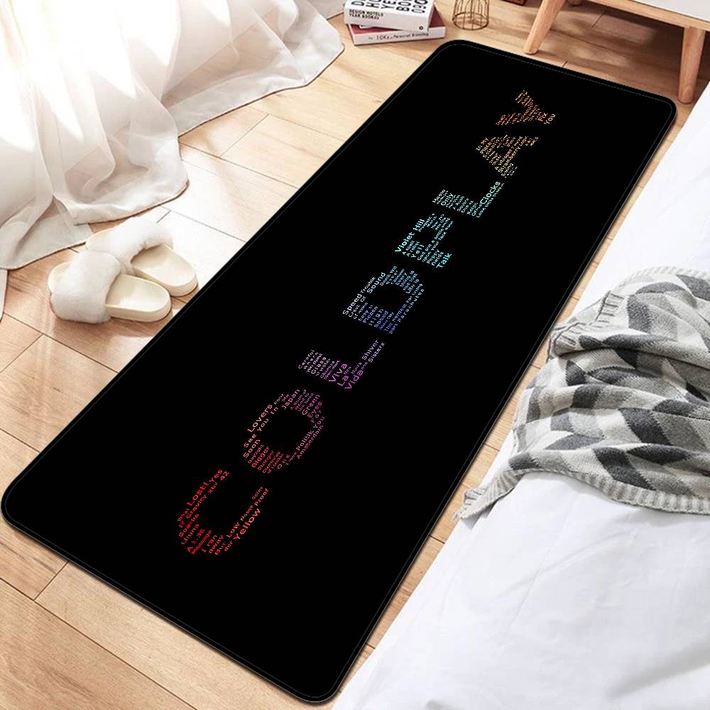 

Band C-Coldplay Door Mat Nordic Style Bedroom Living Room Doormat Home Balcony Anti-Slip Alfombra 50x80cm