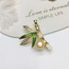 Autumn and winter clothing accessories: bean sprout, five-petal flower, and wheat stalk tian Freshwater pearl suit brooch, corsage, pin