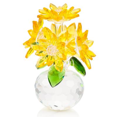 Kertari K9 Crystal Lotus Flower Figurine, Artificial Flowers, Never Wither, Bouquet, Stylish Decor, Lotus Glass Ornament, Small Item, Celebration