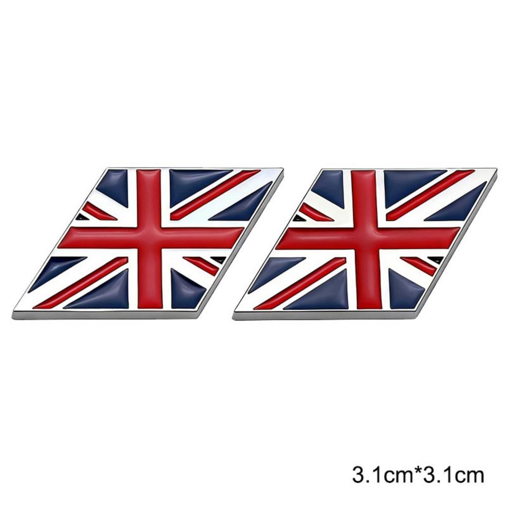 1 Pair 3D Metal National Flag Car Badge Sticker Side Fender Emblem Decal High-Quality Automotive Styling Accessories