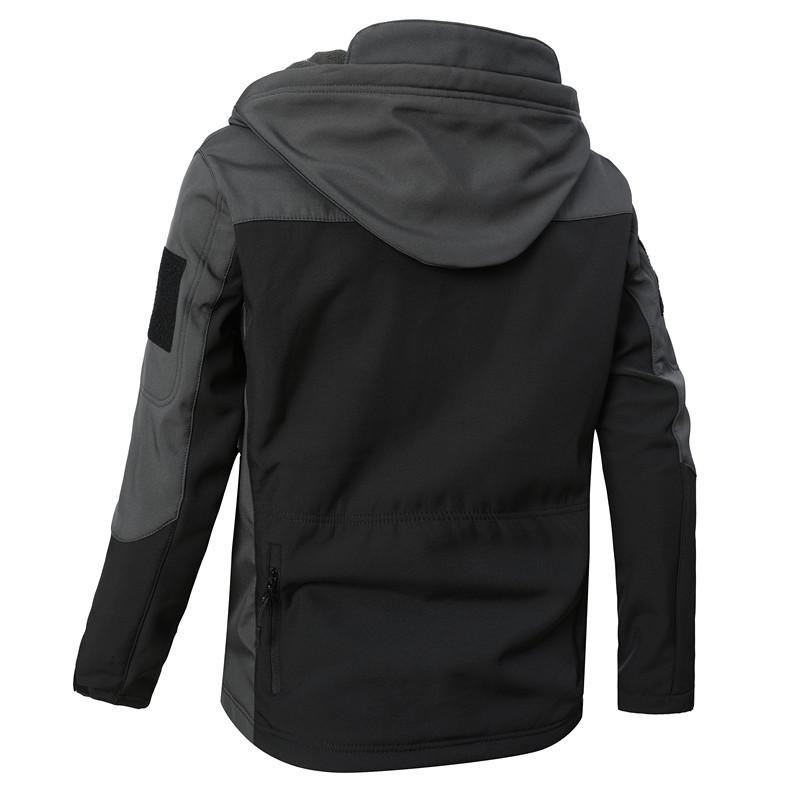 Splicing Shark Skin Ladejacke Winddicht Taktisch Frühling, Herbst Und Winter Herren Softshell Funktionale Jacke Mit Kapuze